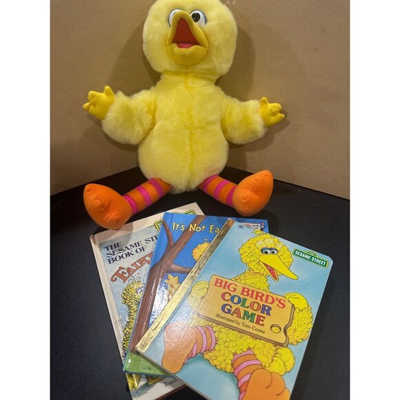 Sesame Street Vintage Book Bundle- Big Bird ,Its Not Easy Being Big Fairy Tales - Picture 1 of 11